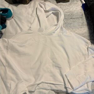 White fabletics cropped Hoodie